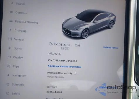 2014 Tesla Model S P85 из США, поврежденный, VIN 5YJSA1H1XEFP28586